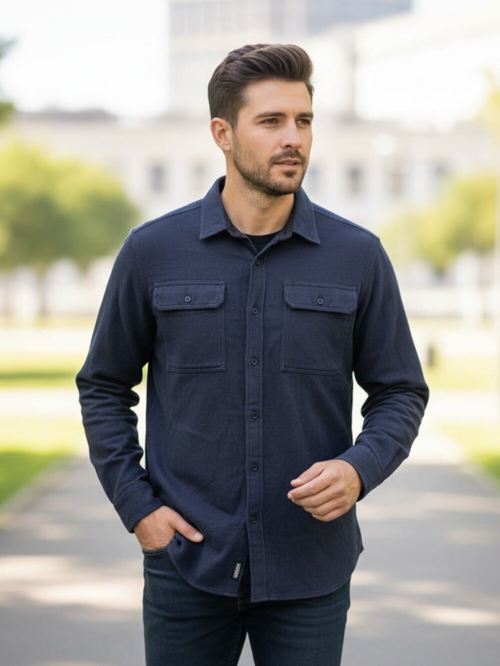 The North Face Navy Button Up Shirt Long Sleeve XL